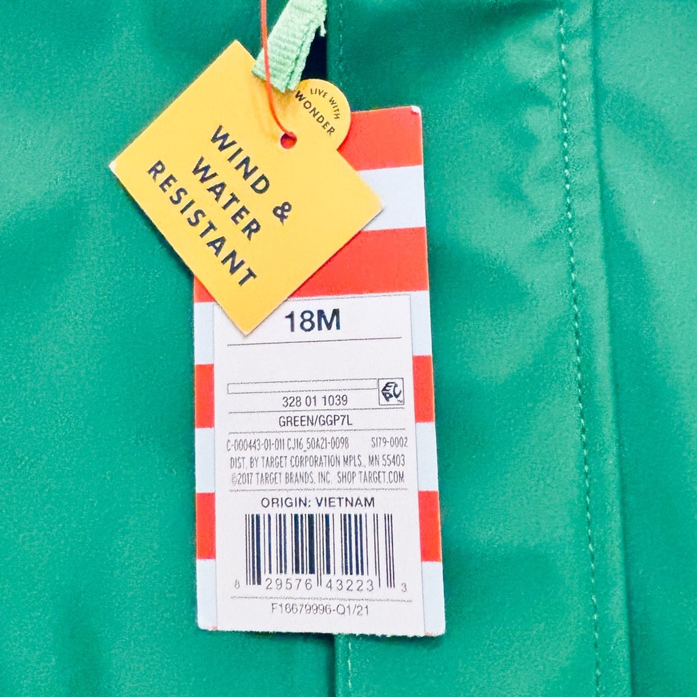NWT Cat & Jack Frog Raincoat Size 18M - Picture 5 of 8